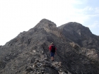 Heading towards the crux of traverse, some Class 3 terrain on the north ridge of Wet Peak.