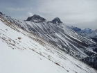 Badrock Peak and Mount Church from about half-way up the gully.