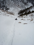 John glissading down the gully.