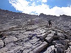 Crossing some slabs on the way up Tyndall.