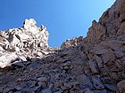 Rubble in Williamson's west face gully.