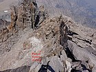 View of Michael's pack left at the base of the steep 100' chimney.