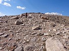 Climbing the southeast slopes of Polychrome Peak.