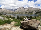 Chris soaking in the sun above Island Lake.