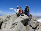 Victory shot of Chris, Dave, and Mike on Gannett Peak.