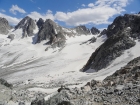 View back across the Dinwoody Glacier of Bonny Pass.