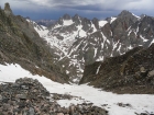 Looking down the 1500' northwest gully on Mount Helen.