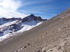 John climbing the scree.