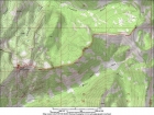 Map of the Wolf Mountain route, about 7.6 miles and 2800' gain round trip.