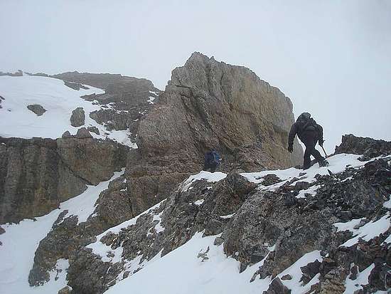 Nearing the chimney section on the northwest ridge of Bad Rock Peak.