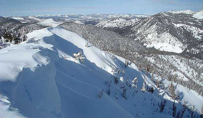 Cornices on the summit of Copper Mountain.