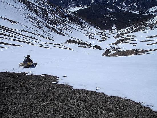 Top of the glissade route between Easley Peak and Cerro Ciento.