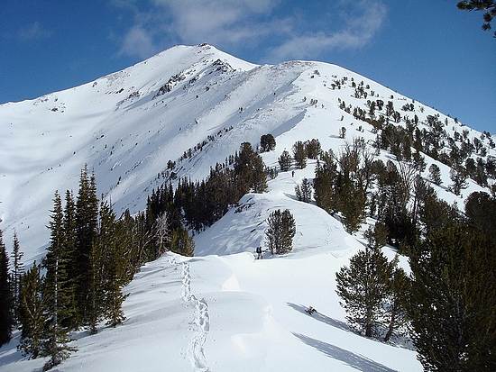 Looking up the southwest ridge of Galena Peak.