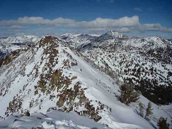 Gladiator's summit ridge, Castle Peak in the background.