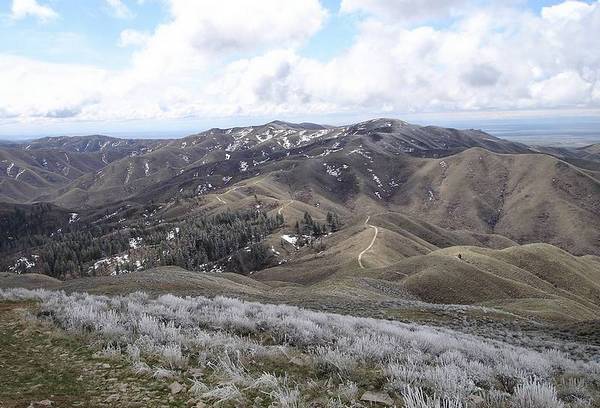 Kepros Mountain summit view of the route.