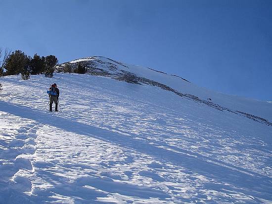 John nearing the summit of McDonald Peak.
