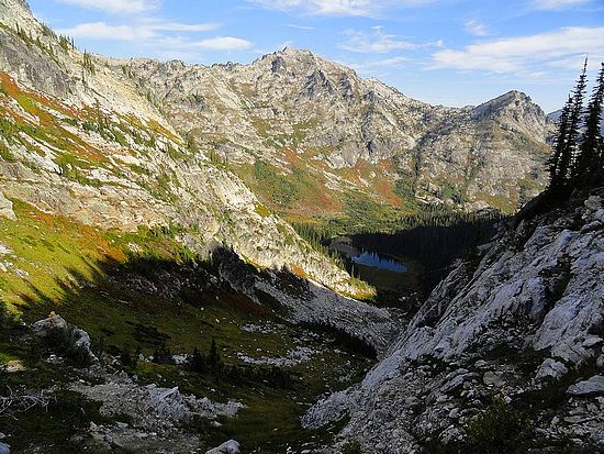 Fenn Mountain above the lowest Southern Three Links Lake