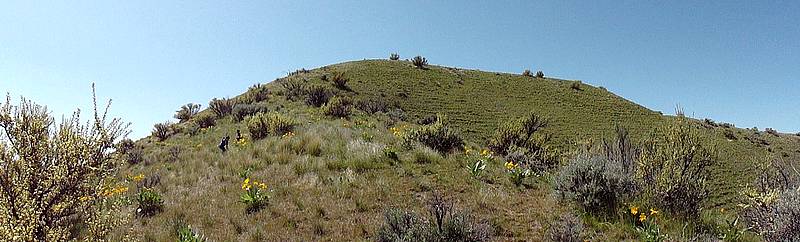 Panoramic view of the boys on the way up Stewart Point.