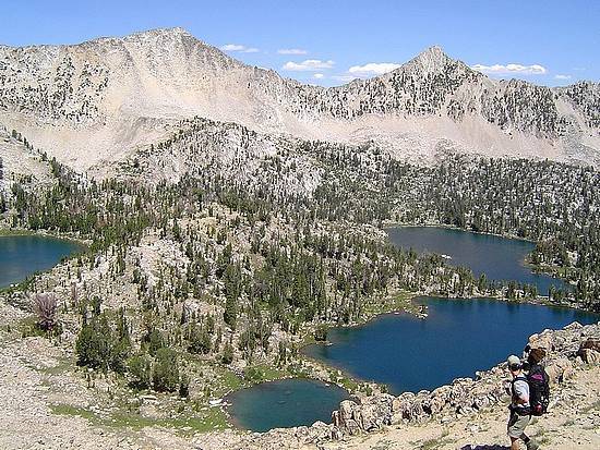 The Upper Boulder Chain of Lakes from Windy Devil Pass.
