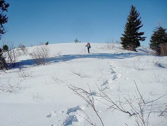 JohnR nearing the summit of Warm Springs Point.